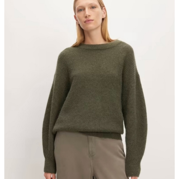 Everlane Sweater Womens Size M Green Alpaca Merino Wool Pullover Jumper - Picture 3 of 13